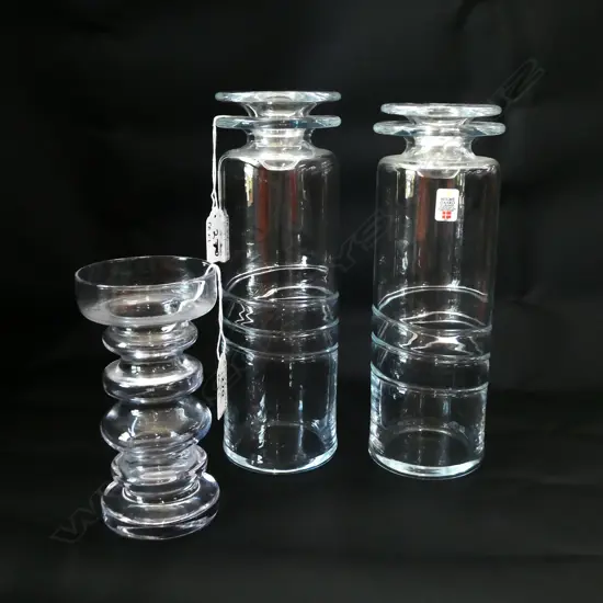 PR HOLMGARD CONTEMPARY DECANTERS H. 240MM + CANDLE HOLDER H. 150MM