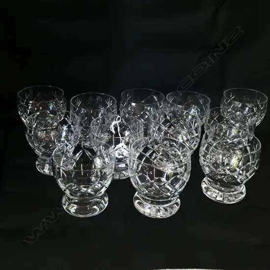12 CRYSTAL CUT GLASSES H. 85 DIA 85MM