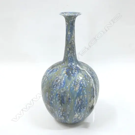 BRETBY BLUE TRICKLE BISQUE VASE H. 270MM