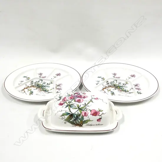 PR VILLEROY & BOCH BOTANICA DIVIDED PLATES (DIA. 245MM)& BUTTER DISH