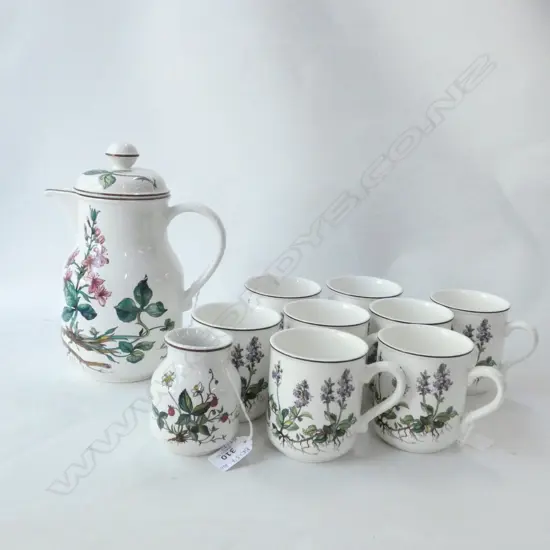 VILLEROY & BOCH BOTANICA 8 MUGS / COFFEE POT (H. 250MM) & SM VASE