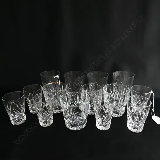 14 ASST CUT CRYSTAL GLASSES 