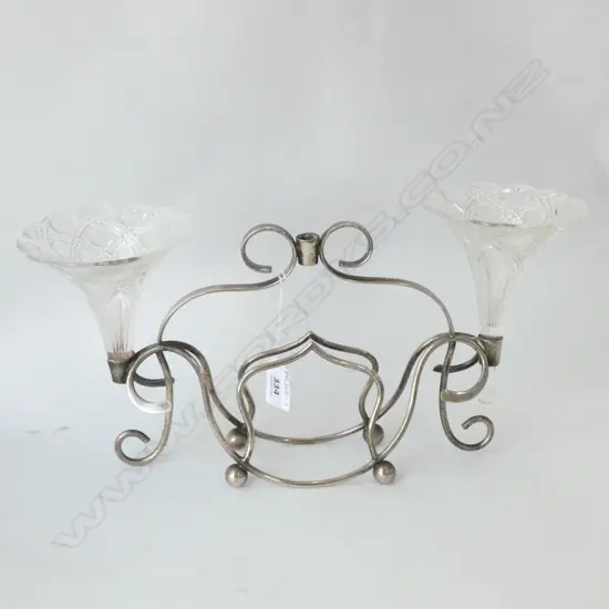 GLASS & EP EPERGNE - 2 GLASS HOLDERS ONLY H. 170 L. 340MM