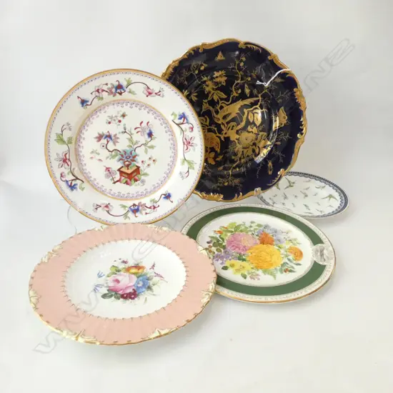 5 COLLECTABLE PLATES; COALPORT(DIA 270MM)  / 2 ROYAL WORCESTER / GRAFTON & ROYAL CROWN DERBY 