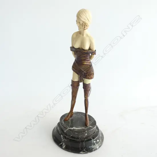 REPRODUCTION BRUNO ZACH SCULPTURE 'THE RIDING CROP'  - RESIN -  H 335MM. MISSING THE RIDING CROP