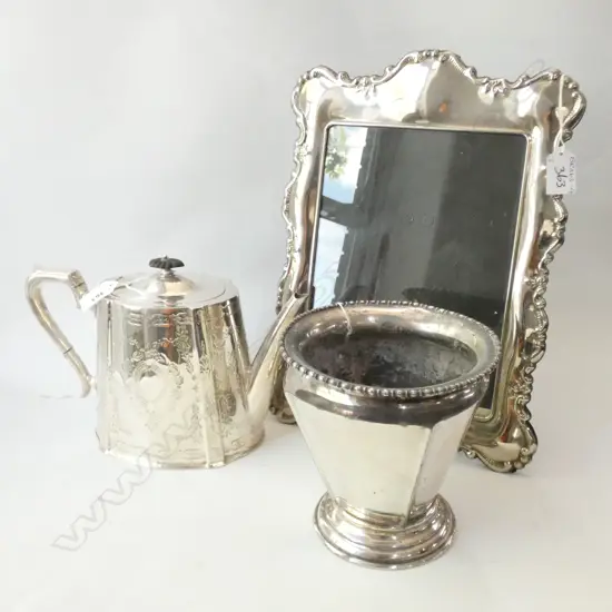 3 EP PIECES; PHOTO FRAME(250 X 340MM),TEAPOT & VASE