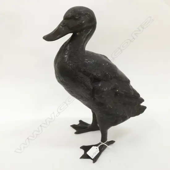 TALL STANDING BRONZE DUCK SCULPTURE H.400mm