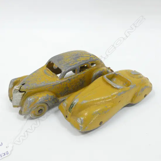 2 FUN HO CARS - MUSTARD COLOURED PAINT HAS SOME WEAR - L 170MM