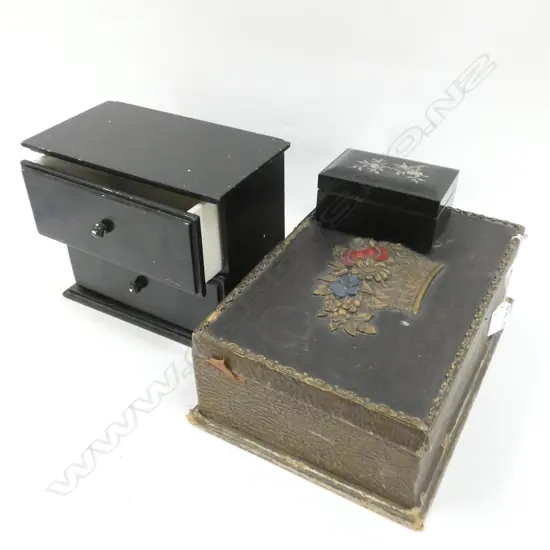 3 OLD TREASURE BOXES - LARGEST 280 X 190MM