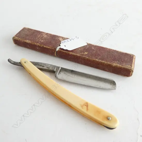 OLD CADMAN & SONS (ENGLAND) BENGALL FULL CONCAVE RAZOR - IN ORIGINAL BOX - L 160MM ...