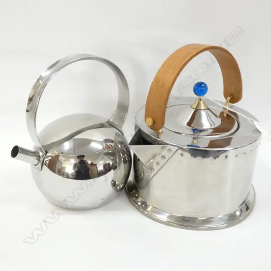 ITALIAN DESIGNER STAINLESS KETTLE & BODUM C. JORGENSEN TEAPOT