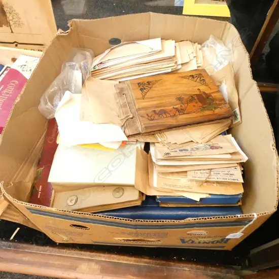 LG BOX LOT ASST STAMPS INCL. ALBUMS 