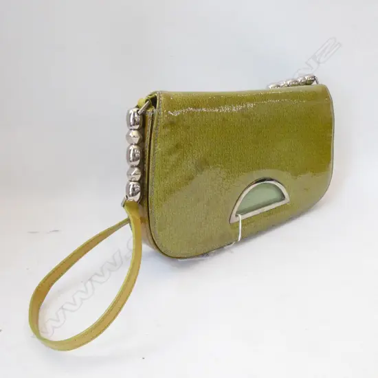 CHSITIAN DIOR BAGUETTE, LEATHER/PATENT, PURCHASED DFS GALLERIA AKL, AUHTENTICATION IN POCKET