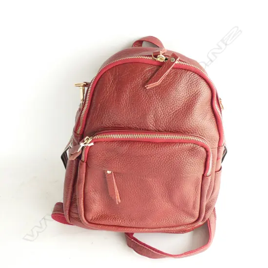 RED LEATHER BAG H.300mm