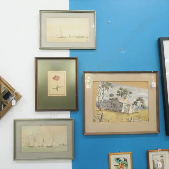 4 FRAMED WATERCOLOURS - LARGEST 370 X 270MM