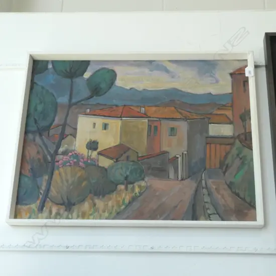 OIL ON BOARD MEDITERRANEAN LANDSCAPE 530x680mm