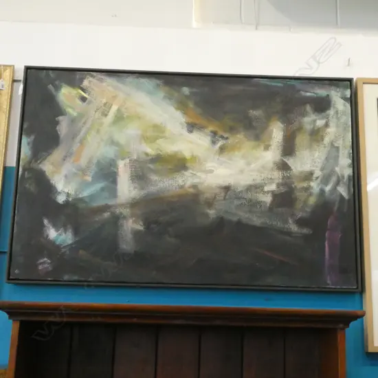 LAURENCE BERRY 'THERE'S THE HERO' ABSTRACT OIL '92 705x1100mm