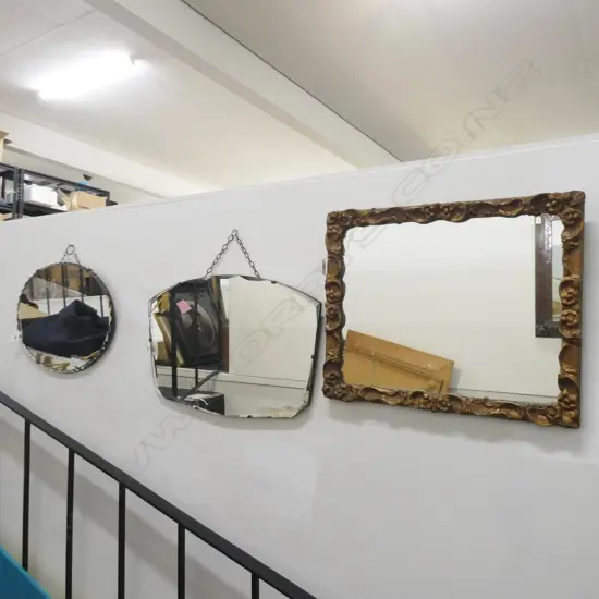 3 WALL MIRRORS - LARGEST 510 X 410MM