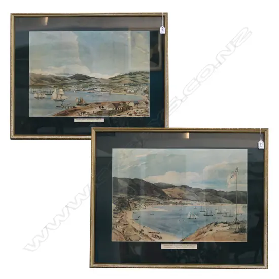 TWO CHARLES HEAPHY COLOURED PRINTS OF EARLY WELLINGTON, 420 X 590MM...