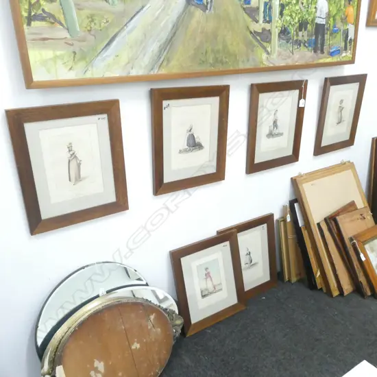 6 OLD EUROPEAN COSTUME FRAMED PRINTS 240 X 180MM
