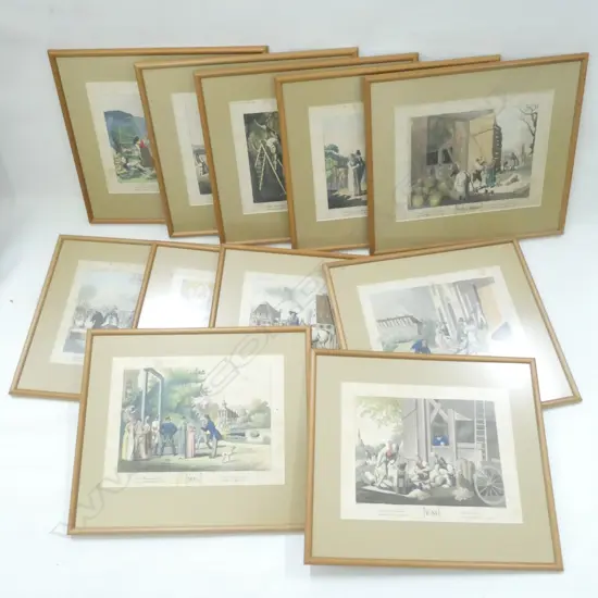 11 OLD PRINTS BY NUSSBIEGET JANUARY - NOVEMBER 240 X 185MM