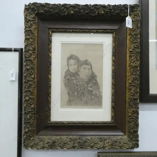 ROBERT F WAY WAHINE & CHILD 3/50 ETCHING...