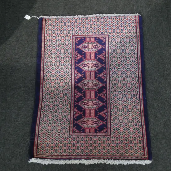 (67M) PERSIAN H/KNOTTED TORKAMAN RUG 840 x 640 mm