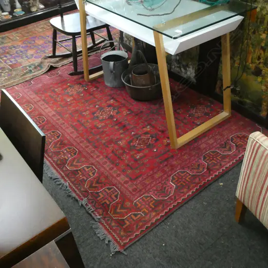 AFGHAN CARPET HAND KNOTTED ALL WOOL