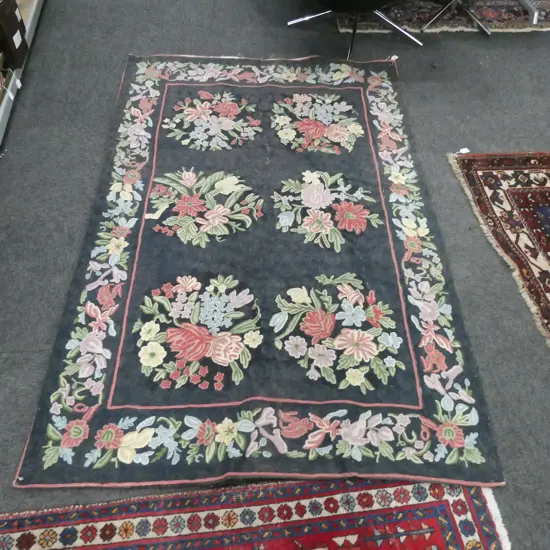 HAND MADE INDIAN THROW / RUG  1240 X 1870MM - SOME WEAR