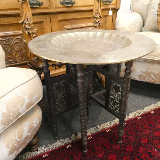 CHINESE BRASS TOP TABLE 590mm dia