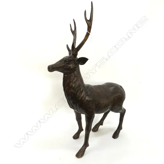 LGE BRONZE STAG DEER SCULPTURE H.885mm...