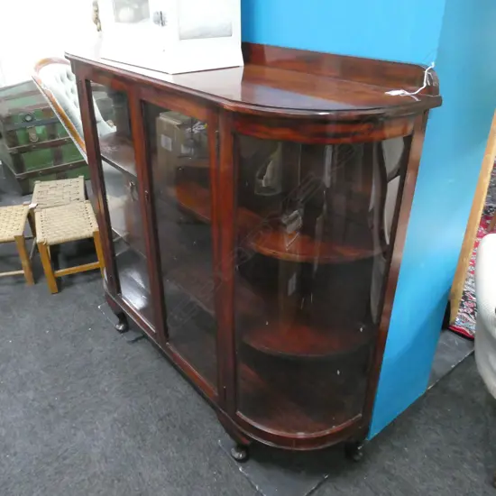 QUEEN ANNE STYLE GLAZED DISPLAY CABINET...