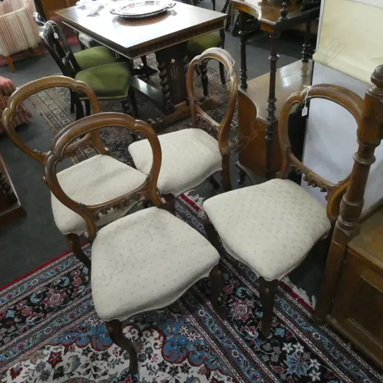 4 BALLOON BACKED DINING CHAIRS 