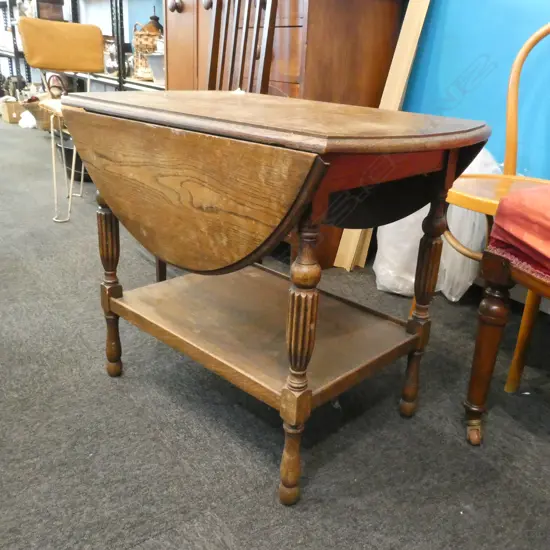 OAK TEA TROLLEY W. 760MM - NO WHEELS