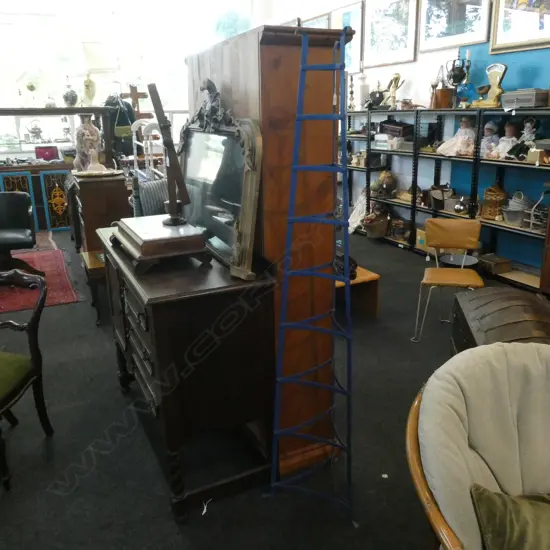 OLD LG BLUE METAL 9 TIER POT STAND H. 1760MM