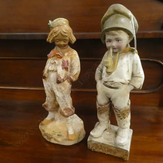 PR OLD FRENCH PLASTER FIGURES - H. 370MM