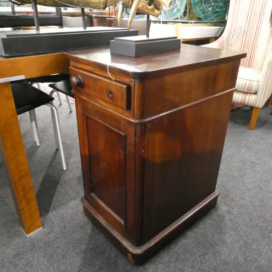 19TH CENT MAHOGANY CONVERTED BEDSIDE CABINET H. 740MM