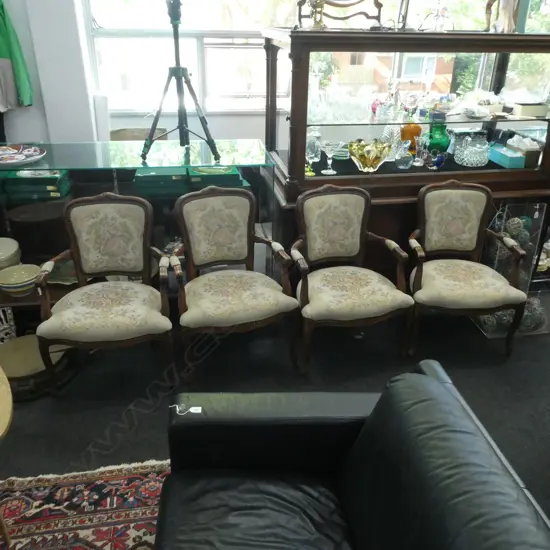 FOUR FRENCH STYLE ARMCHAIRS