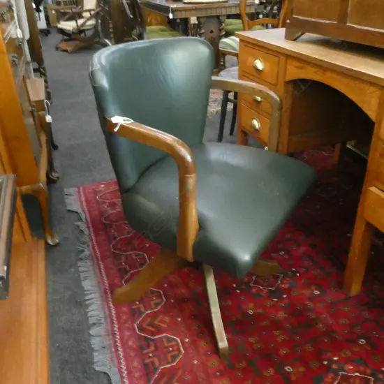 VINTAGE LEATHER 50S DESK CHAIR