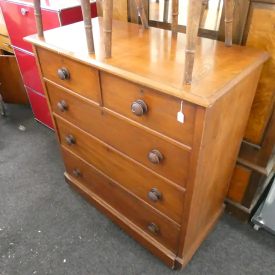 MAHOGANY FIVE DRAWER CHEST