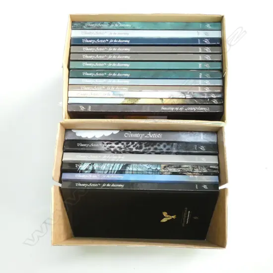 2 BOXES OF COUNTRY ARTISTS CATALOUGES