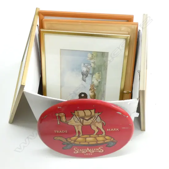 BOX LOT ASST. ARTWORKS; PRINTS, W/C ETC