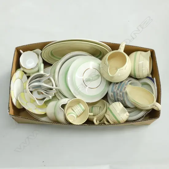BOX LOT DECO DINNERWARE INCL. CLARICE CLIFF ETC