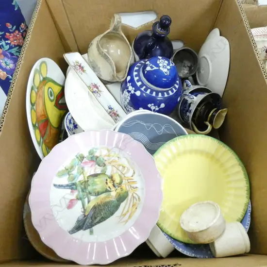 LG BOX LOT ASSORT. CHINA INCL. BLUE & WHITE PCS