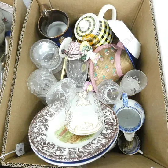 BOX LOT MISC. CHINA & GLASS ETC..