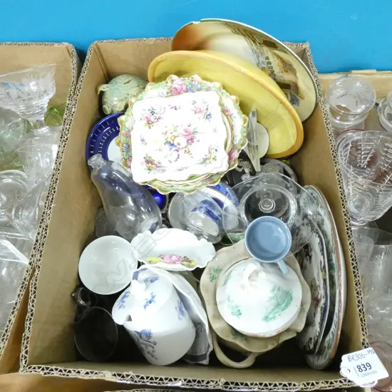 BOX LOT MISC CHINA ETC INCL. ROYAL DOULTON
