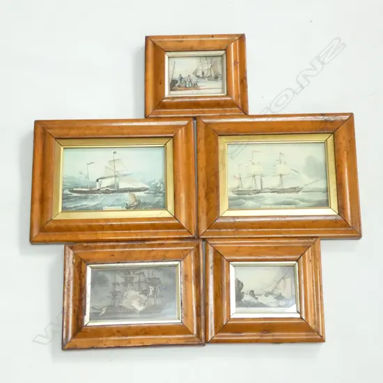 ASST. SHIP PRINTS IN BIRDS EYE MAPLE FRAMES 
