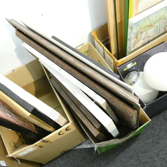 BOX LOT ASST. VINTAGE ARTWORKS & FRAMES