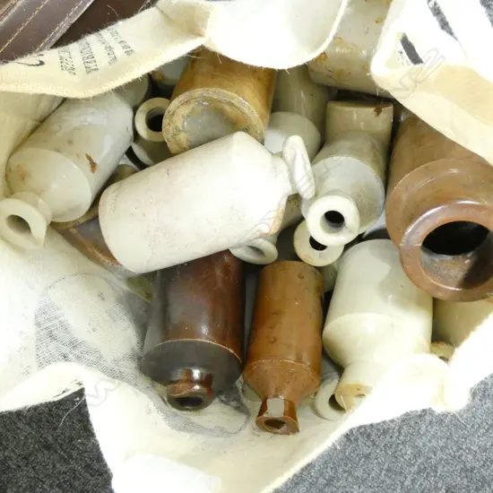 LG BAG OLD GINGER BOTTLE STYLE CROCKS AVG H 145MM - SOME STAMPED / SOME A/F 