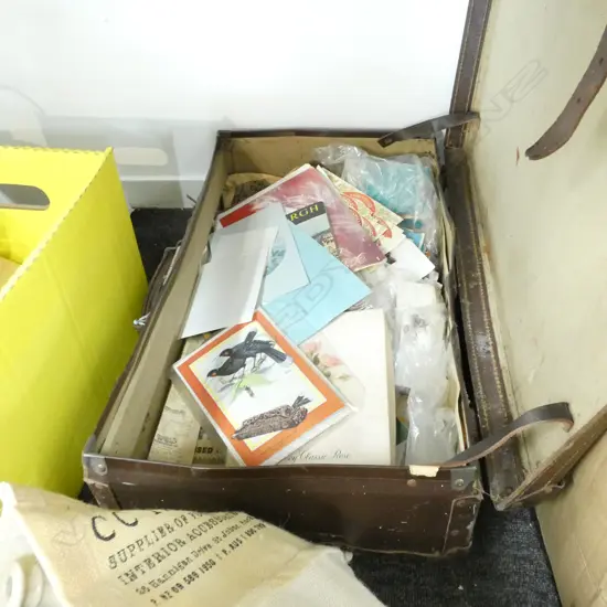 OLD LEATHER SUIT CASE EPHEMERA 